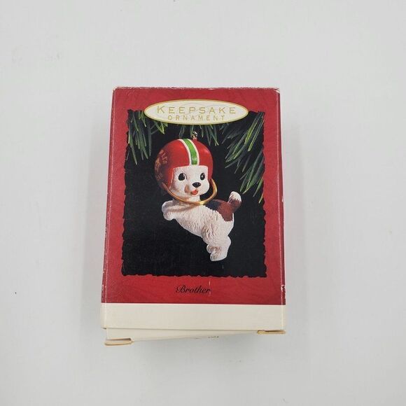 Hallmark Other - Hallmark Ornament Brother Dated 1993 Dog With Helmet On In Box